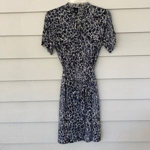 Saint Tropez West blue leopard print shirt dress